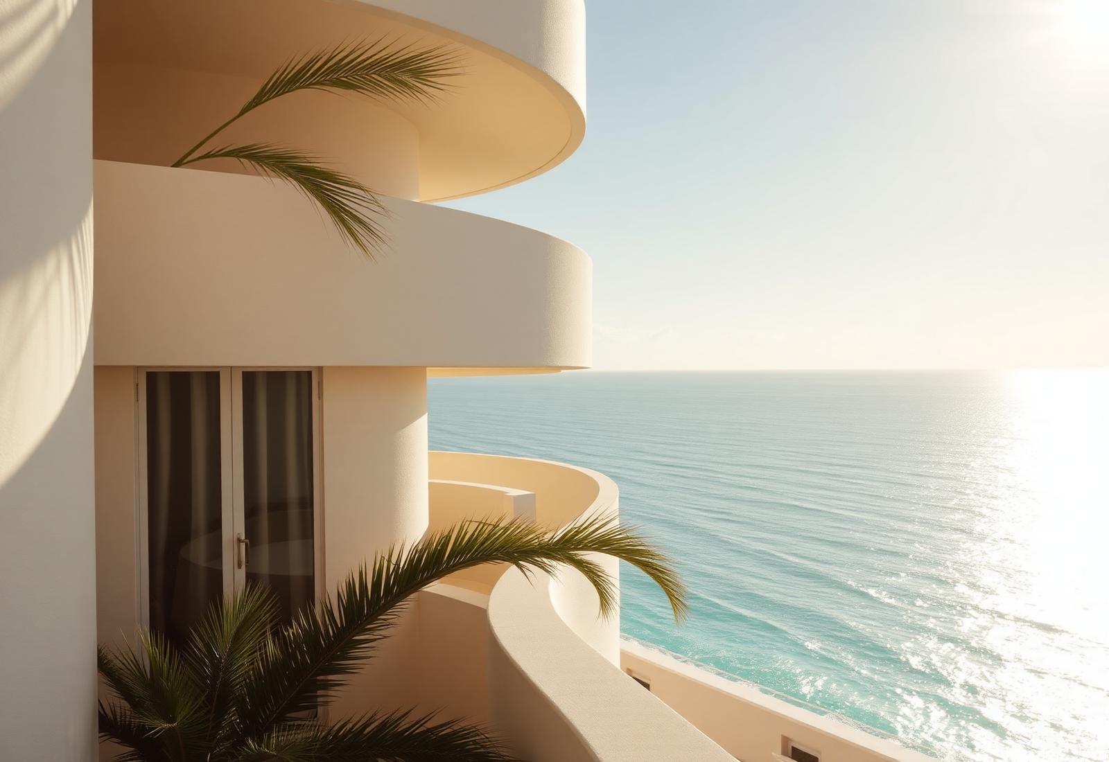 Miami modernist architecture overlooking the ocean